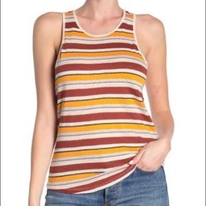 FRAME STRIPED LINEN TANK